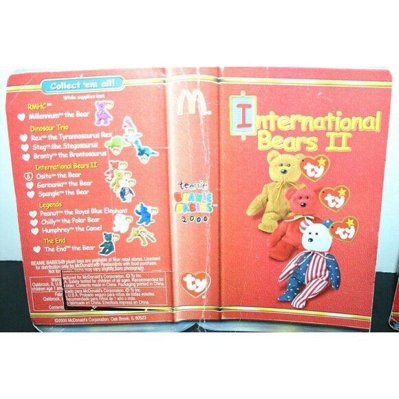 TY Beanie Baby 1999 International Bears II Osito Spangle McDonald's LOT (2) - Picture 11 of 12